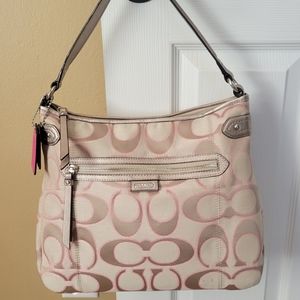 Coach Purse Taupe and Light Pink